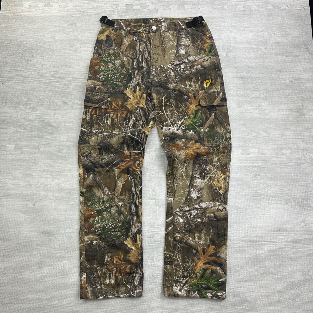 Vintage Y2K Camo Real Tree Shield Series Pants Size Medium 33 Brown Cargo Grunge